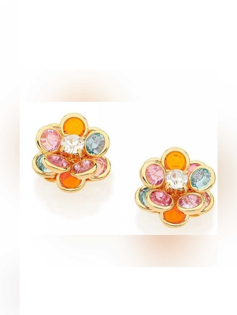 LOFT Floral Stud Earrings with Multicolor Gems